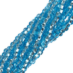 11/0 Czech Seed Beads #34978 Silver Lined Aqua 6 Strand Hank