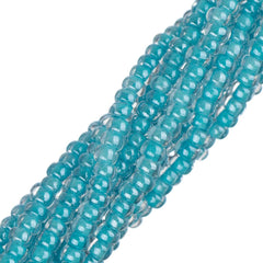 11/0 Czech Seed Beads #34991 Colour Lined Turquoise 6 Strand Hank