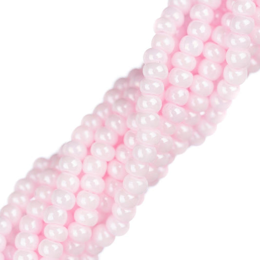 11/0 Czech Seed Beads #35003 Opaque Pink Dyed 6 Strand Hank