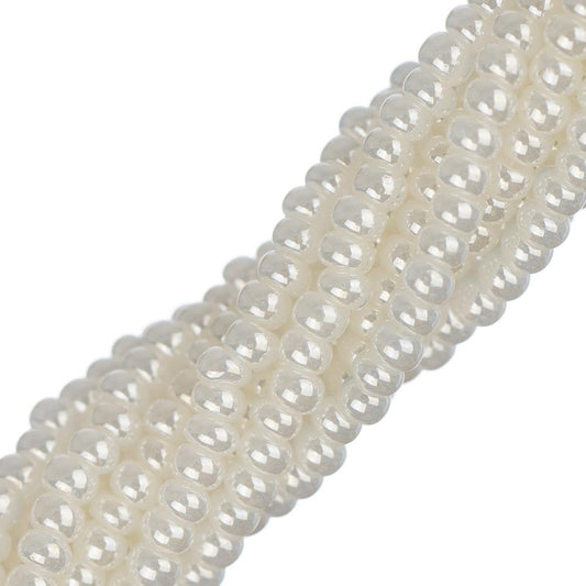 11/0 Czech Seed Beads #35004 Opaque Pearl Ceylon 6 Strand Hank