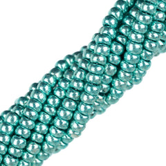 11/0 Czech Seed Beads #35021 Metallic Green 6 Strand Hank