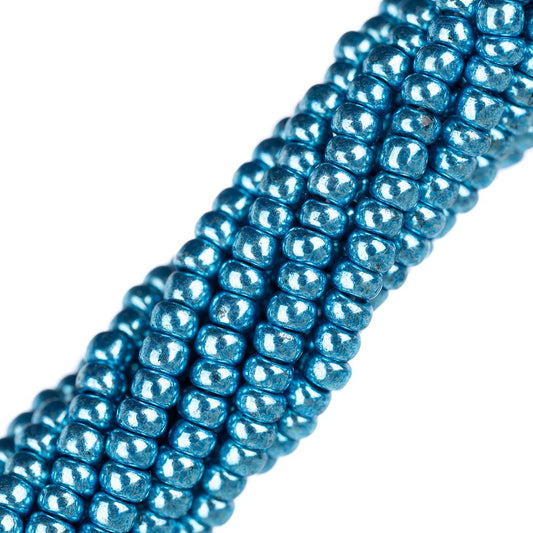 11/0 Czech Seed Beads #35023 Metallic Blue 6 Strand Hank
