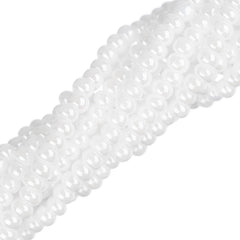 11/0 Czech Seed Beads #35032 Opaque White Luster 6 Strand Hank