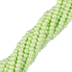 11/0 Czech Seed Beads #35039 Opaque Pale Green Luster 6 Strand Hank