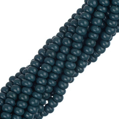 11/0 Czech Seed Beads #35061 Opaque Dark Green Natural 6 Strand Hank