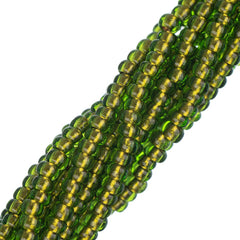 11/0 Czech Seed Beads #35077 Copper Lined Green 6 Strand Hank