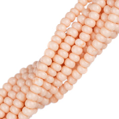 11/0 Czech Seed Beads #40009 Chalk Light Orange Dyed 6 Strand Hank