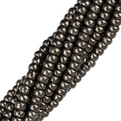 11/0 Czech Seed Beads #42001 Metallic Light Steel Terra 6 Strand Hank