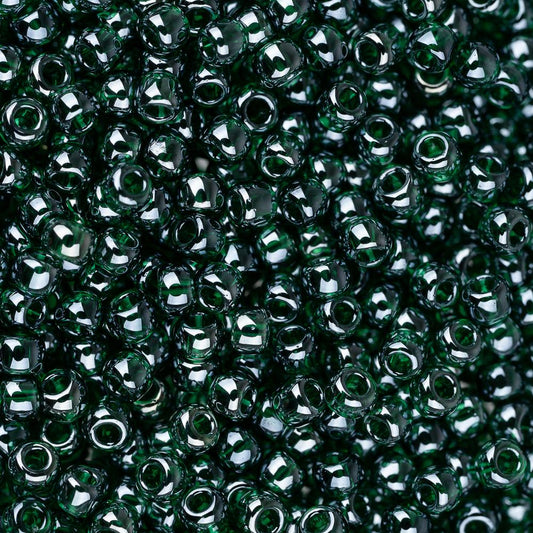 11/0 Toho Seed Beads #118 Transparent Lustered Green Emerald 8-9g Vial