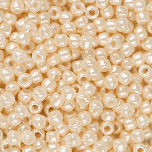 11/0 Toho Seed Beads #123 Opaque Lustered Light Beige 8-9g Vial