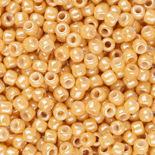 11/0 Toho Seed Beads #123D Opaque Lustered Dark Beige 8-9g Vial