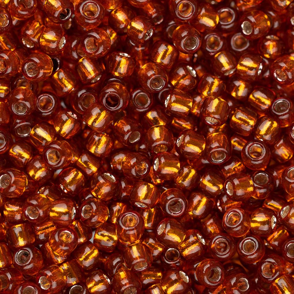 11/0 Toho Seed Beads #2208 Silver Lined Burnt Orange 8-9g Vial