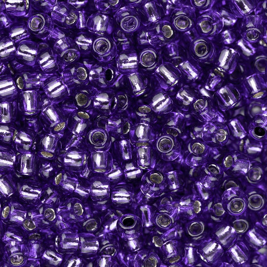 11/0 Toho Seed Beads #2224 Silver Lined Purple 8-9g Vial