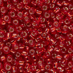 11/0 Toho Seed Beads #25C Silver Lined Ruby 8-9g Vial