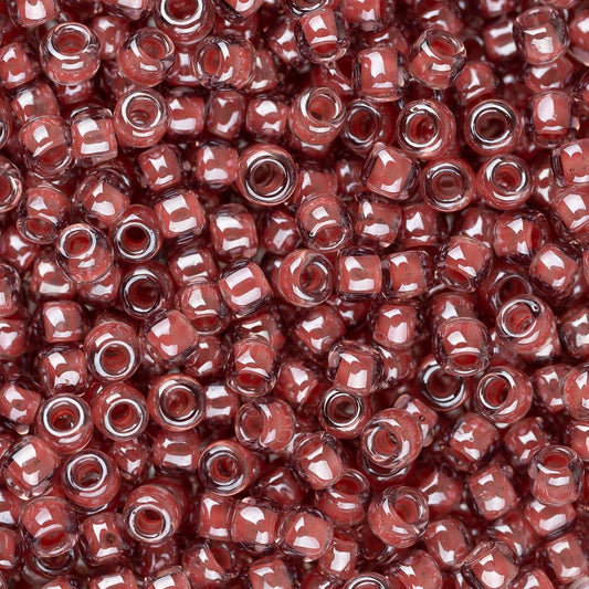 11/0 Toho Seed Beads #291 Transparent Lustered Rose Mauve Lined 8-9g Vial