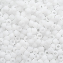 11/0 Toho Seed Beads #41F Opaque Frosted White 8-9g Vial