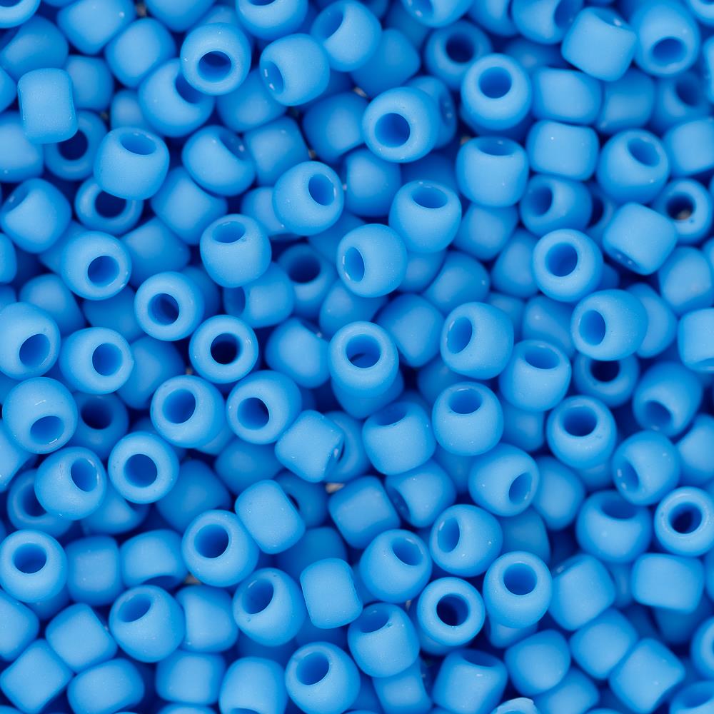 11/0 Toho Seed Beads #43DF Opaque Frosted Cornflower 8-9g Vial