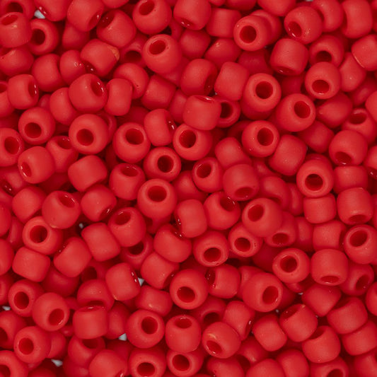 11/0 Toho Seed Beads #45F Opaque Frosted Pepper Red 8-9g Vial