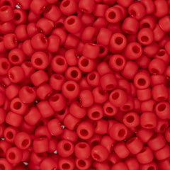 11/0 Toho Seed Beads #45F Opaque Frosted Pepper Red 8-9g Vial