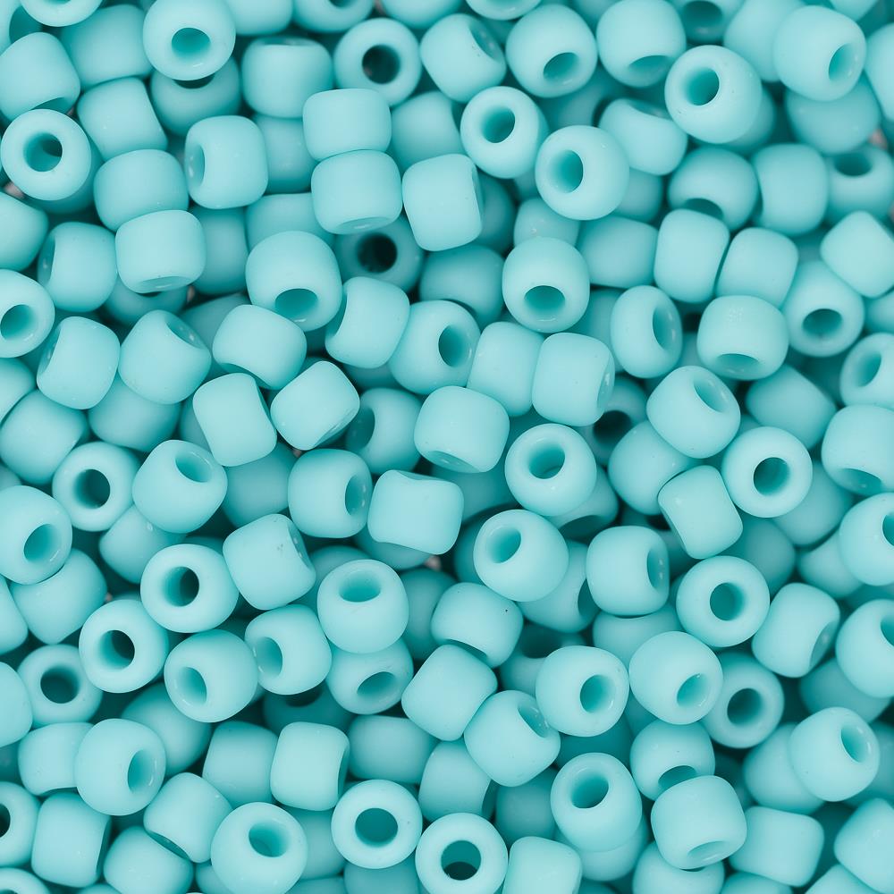 11/0 Toho Seed Beads #55F Opaque Frosted Turquoise 8-9g Vial