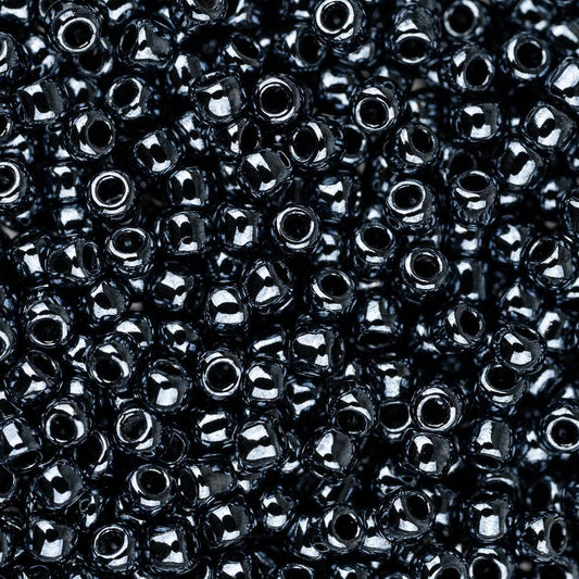 11/0 Toho Seed Beads #81 Metallic Hematite 8-9g Vial