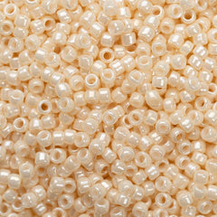 15/0 Toho Seed Beads #123 Opaque Lustered Light Beige 8-9g Vial