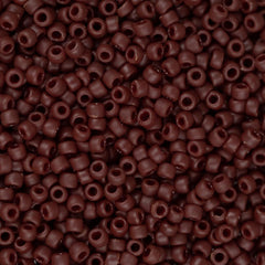 15/0 Toho Seed Beads #46F Opaque Frosted Oxblood 8-9g Vial