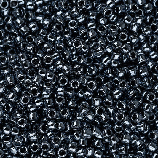 15/0 Toho Seed Beads #81 Metallic Hematite 8-9g Vial