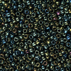 15/0 Toho Seed Beads #84 Metallic Iris - Green/Brown 8-9g Vial