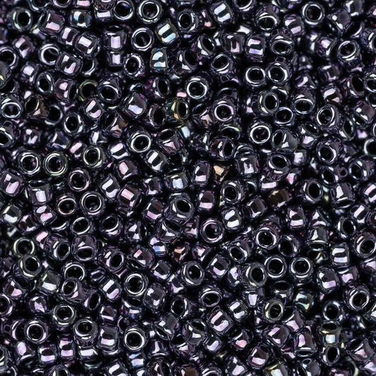 15/0 Toho Seed Beads #90 Metallic Amethyst Gunmetal 8-9g Vial