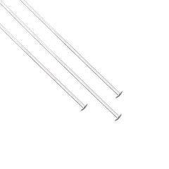 Sterling Silver Head Pins 24g, 2 inch 5/pk