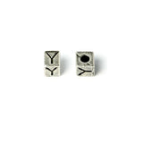 Metal Cube "Y" Bead 7mm Antique Silver (Each)