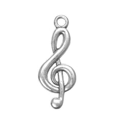 1" Treble Clef Metal Charm 5/pk