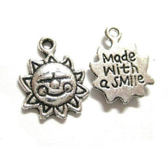 1/2" Made With A Smile Sun Charm 25/pk