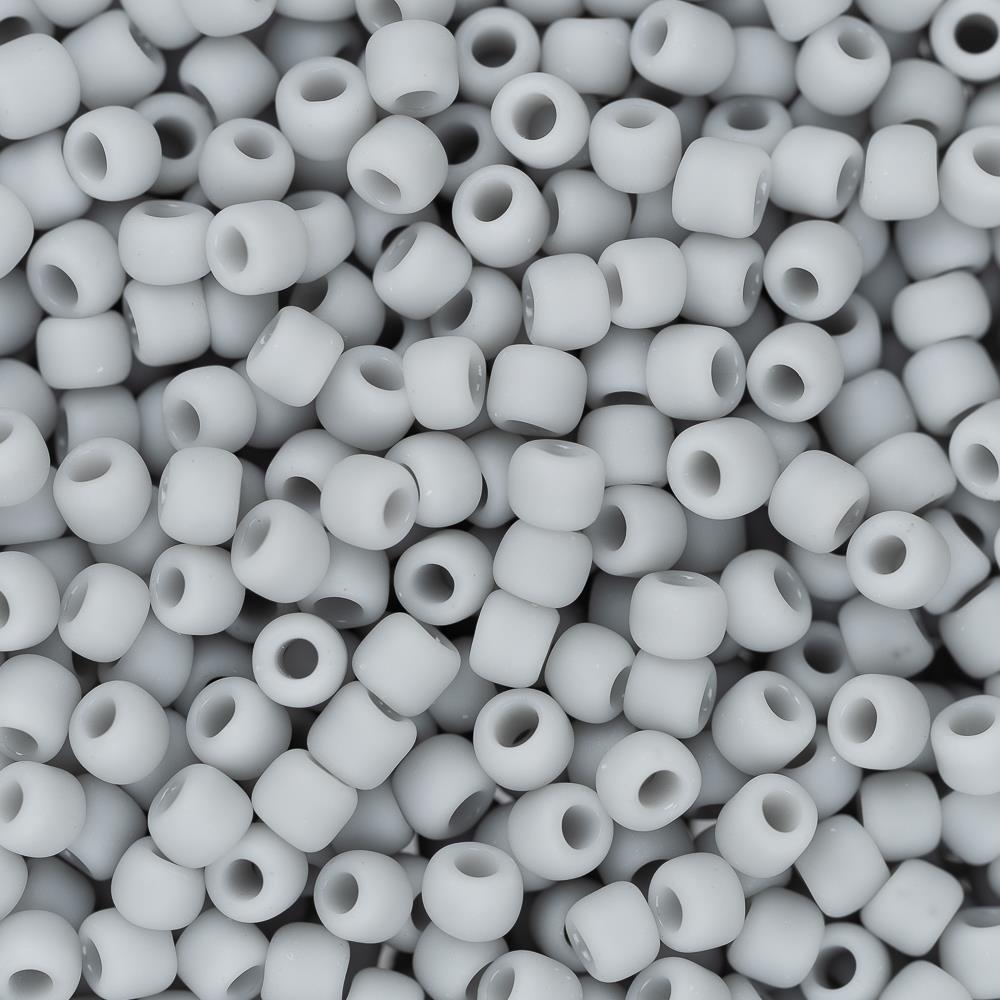 11/0 Toho Seed Beads #53F Opaque Frosted Grey 8-9g Vial