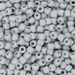 11/0 Toho Seed Beads #53F Opaque Frosted Grey 8-9g Vial