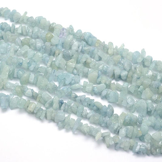 Aquamarine Chips 5-8mm (Natural/Dyed) 31.5" Strand
