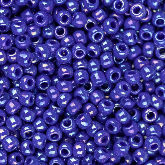 11/0 Toho Seed Beads #408 Opaque Rainbow Navy Blue 8-9g Vial