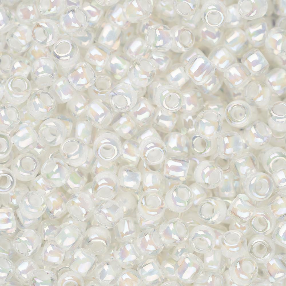 11/0 Toho Seed Beads #777 Cream Lined Rainbow Crystal 8-9g Vial