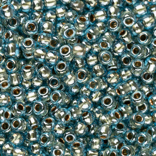 11/0 Toho Seed Beads #990 Gold Lined Aqua 8-9g Vial