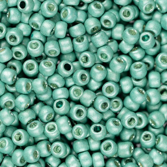 11/0 Toho Seed Beads #561F Galvanized Matte Light Teal 8-9g Vial