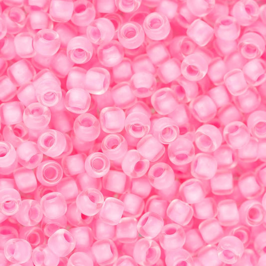 11/0 Toho Seed Beads #969 Neon Carnation Lined Crystal 8-9g Vial