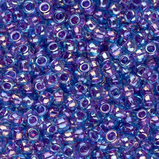 11/0 Toho Seed Beads #776 Purple Lined Rainbow Aqua 8-9g Vial