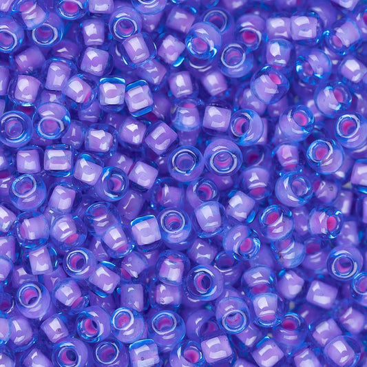 11/0 Toho Seed Beads #938 Pink Lined Aqua 8-9g Vial