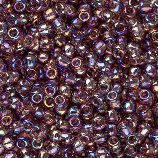 11/0 Toho Seed Beads #166B Transparent Rainbow Medium Amethyst 8-9g Vial