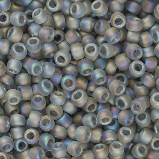 11/0 Toho Seed Beads #176BF Transparent Rainbow Frosted Grey 8-9g Vial