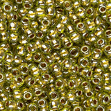 11/0 Toho Seed Beads #991 Gold Lined Peridot 8-9g Vial