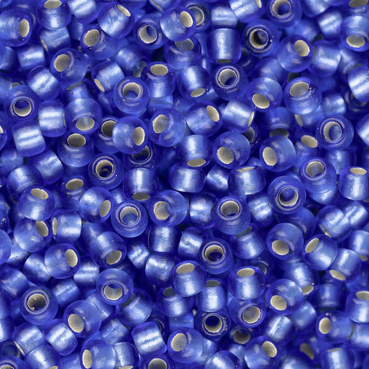 11/0 Toho Seed Beads #35F Silver Lined Frosted Sapphire 8-9g Vial