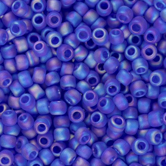 11/0 Toho Seed Beads #87F Transparent Rainbow Frosted Dark Sapphire 8-9g Vial