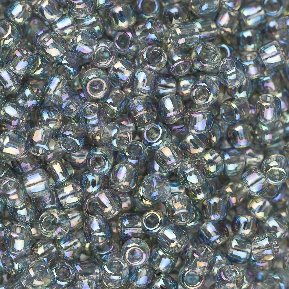 11/0 Toho Seed Beads #176 Transparent Rainbow Black Diamond 8-9g Vial